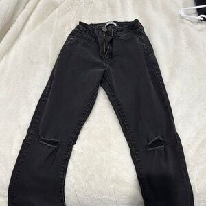 Women's Black Distressed Jeans